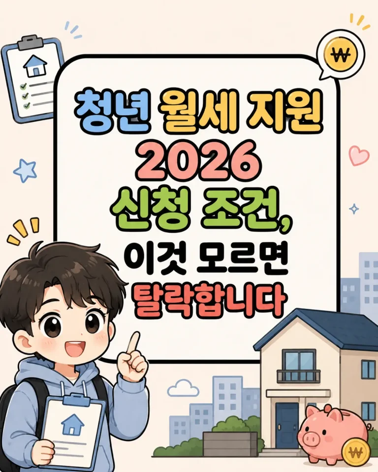 청년 월세 지원 2026 신청 조건, 이것 모르면 탈락합니다