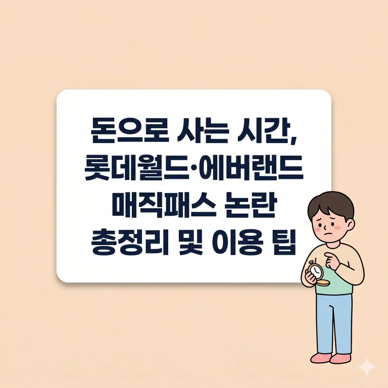 돈으로 사는 시간, 롯데월드·에버랜드 매직패스 논란 총정리 및 이용 팁
