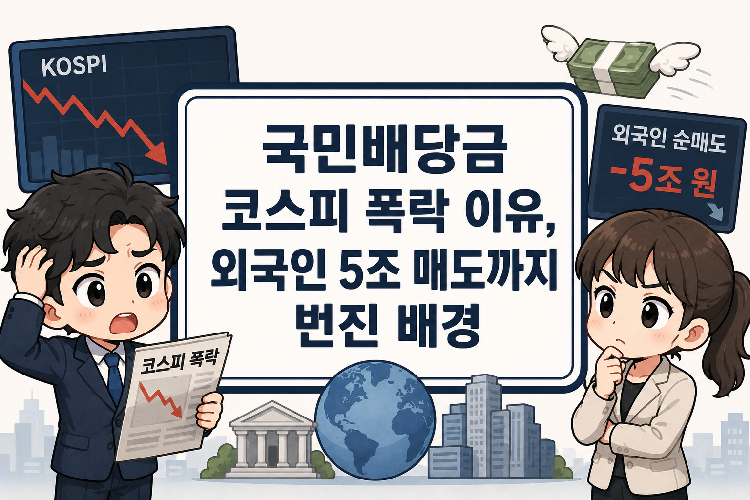 국민배당금 코스피 폭락 이유, 외국인 5조 매도까지 번진 배경