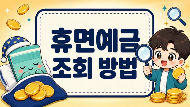 휴면예금 조회 방법, 휴면예금찾아줌 무료 확인과 당일 입금까지