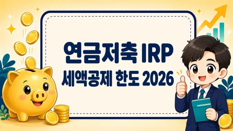 연금저축 IRP 세액공제 한도 2026, 차이와 최대 148만원 환급까지
