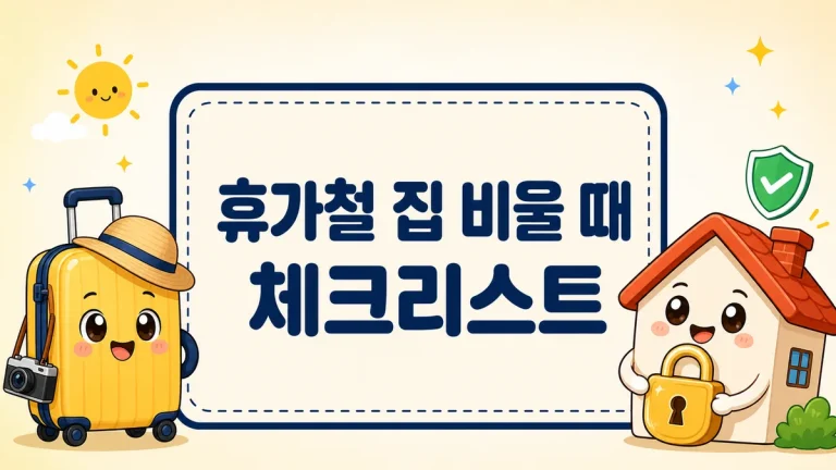 휴가철 집 비울 때 체크리스트, 출발 전 30분 점검부터 빈집 방범까지