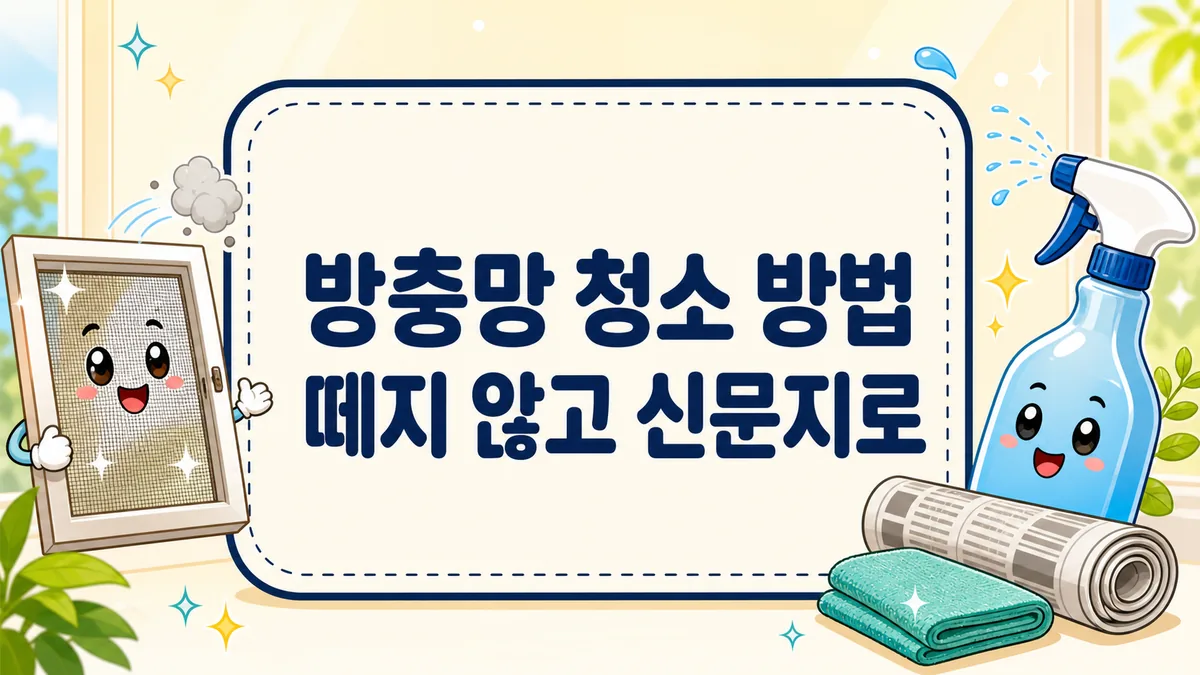 방충망 청소 방법, 떼지 않고 신문지로 먼지·물때 5분에 제거하기