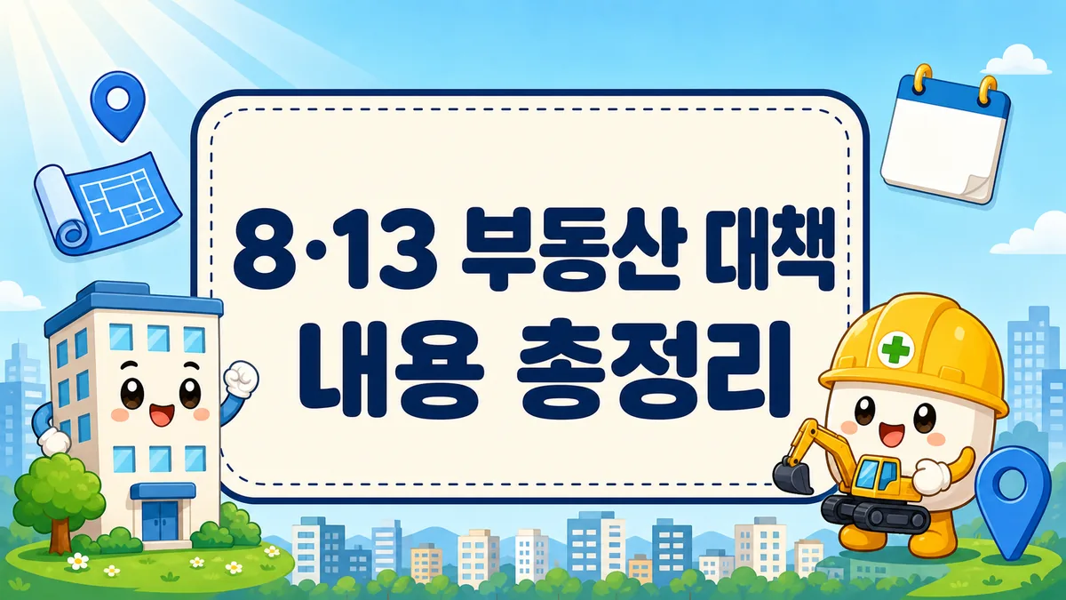 8·13 부동산 대책 내용 총정리, 신규 택지 3곳 위치와 착공 시기까지
