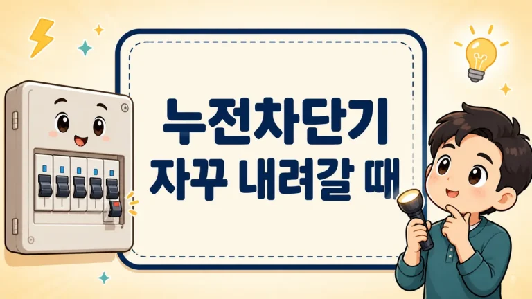 누전차단기 자꾸 내려갈 때, 원인 확인 순서와 올리면 안 되는 경우