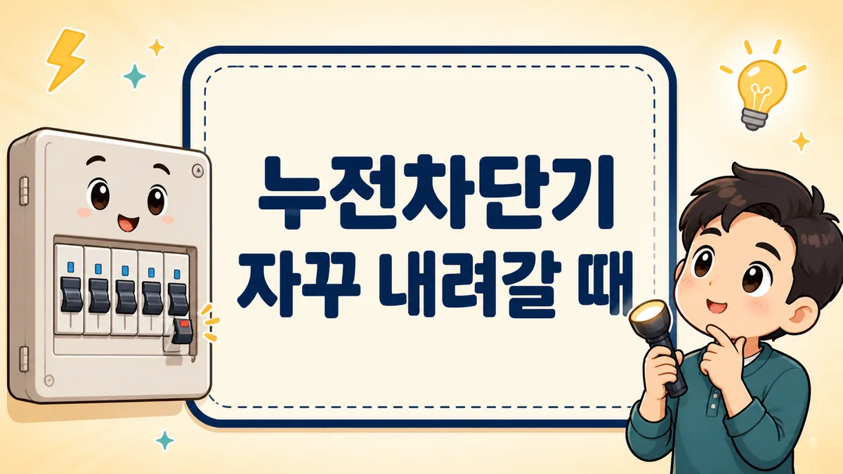 누전차단기 자꾸 내려갈 때, 원인 확인 순서와 올리면 안 되는 경우