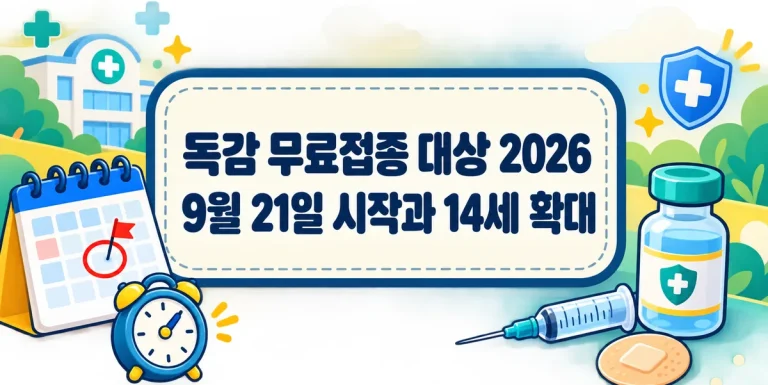 독감 무료접종 대상 2026, 9월 21일 시작과 14세 확대 기준 총정리
