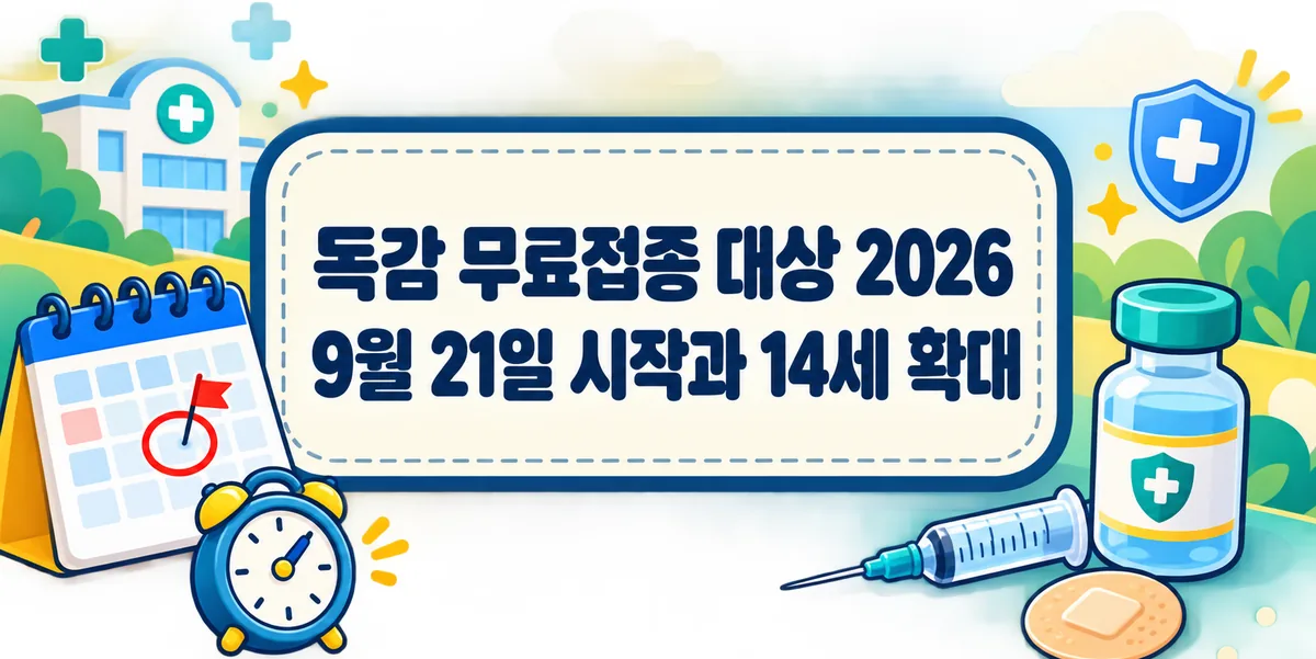 독감 무료접종 대상 2026, 9월 21일 시작과 14세 확대 기준 총정리