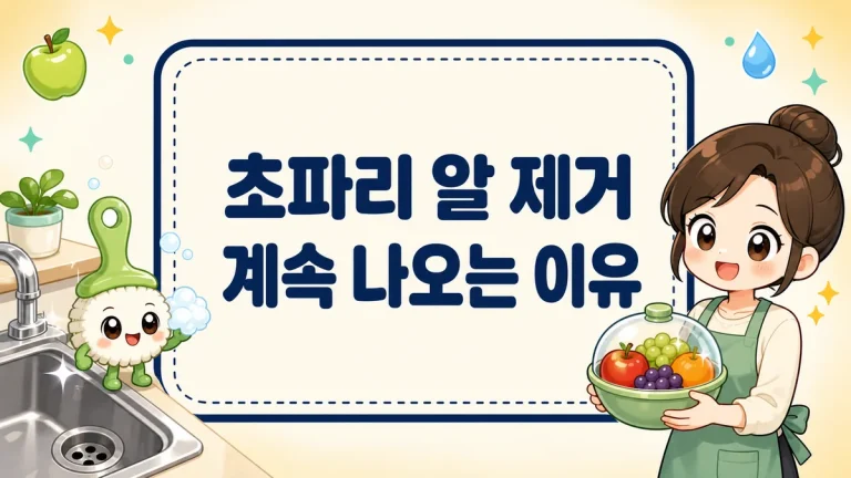 초파리 알 제거, 계속 나오는 이유와 발생원 찾는 순서까지