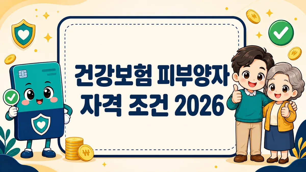건강보험 피부양자 자격 조건 2026, 소득·재산 기준과 탈락 안 되는 법 건강보험 피부양자 자격 조건 2026, 소득·재산 기준과 탈락 안 되는 법