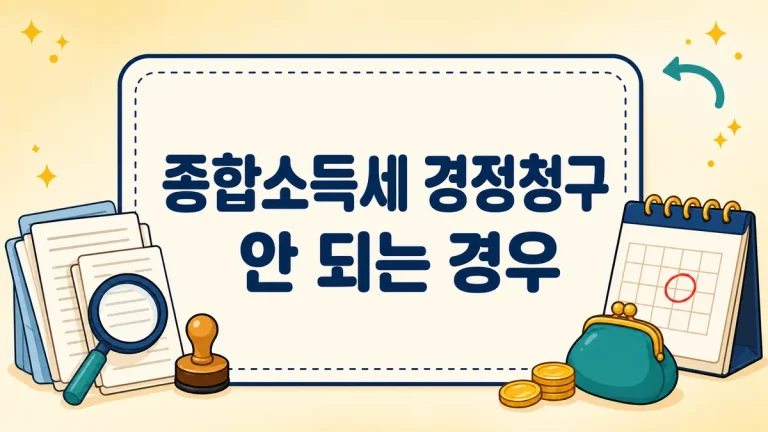 종합소득세 경정청구 안 되는 경우, 5년 기한과 거부됐을 때 대응까지