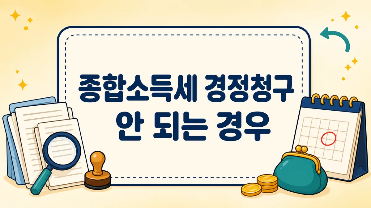 종합소득세 경정청구 안 되는 경우, 5년 기한과 거부됐을 때 대응까지 종합소득세 경정청구 안 되는 경우, 5년 기한과 거부됐을 때 대응까지