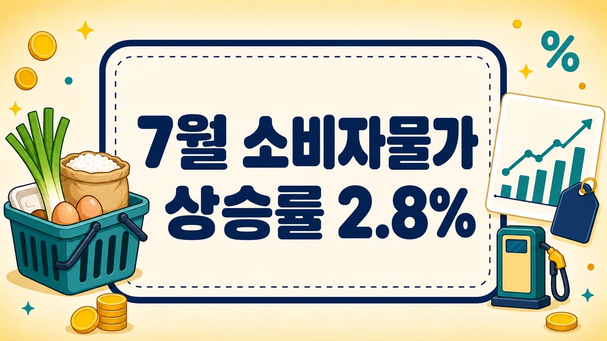 7월 소비자물가 상승률 2.8%, 3개월 만에 2%대 복귀 총정리 (2026)