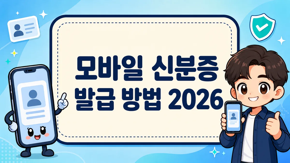 모바일 신분증 발급 방법 2026, 정부앱·은행앱 차이와 수수료 총정리