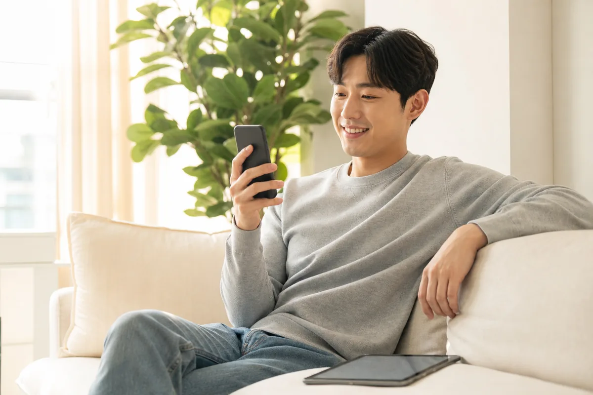 선택약정 재약정 방법과 알뜰폰 요금제를 비교해 보는 모습