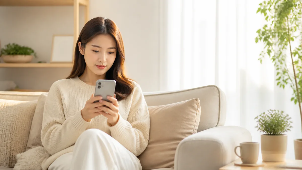 휴대폰 명의도용 확인 방법을 스마트폰으로 조회하는 모습
