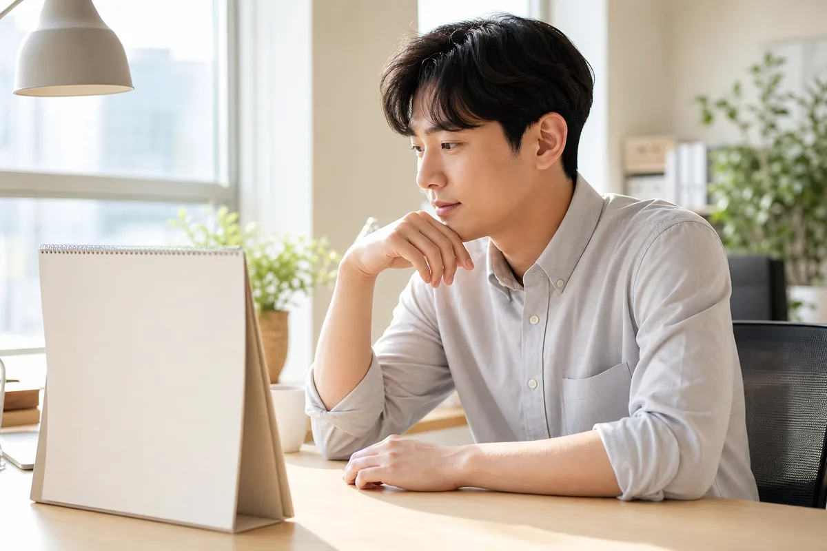 근속연수별 연차 발생 기준을 달력으로 확인하는 모습
