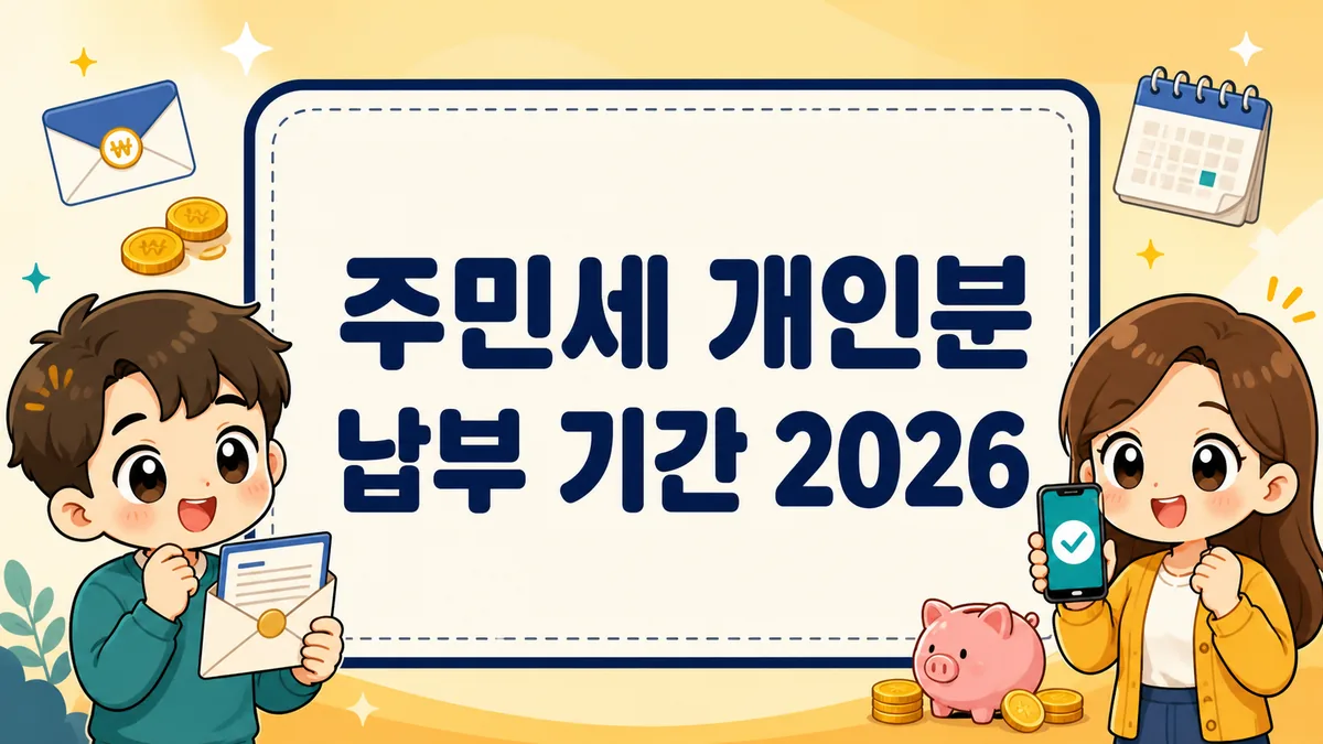 주민세 개인분 납부 기간 2026, 대상·금액과 위택스 조회·납부 방법