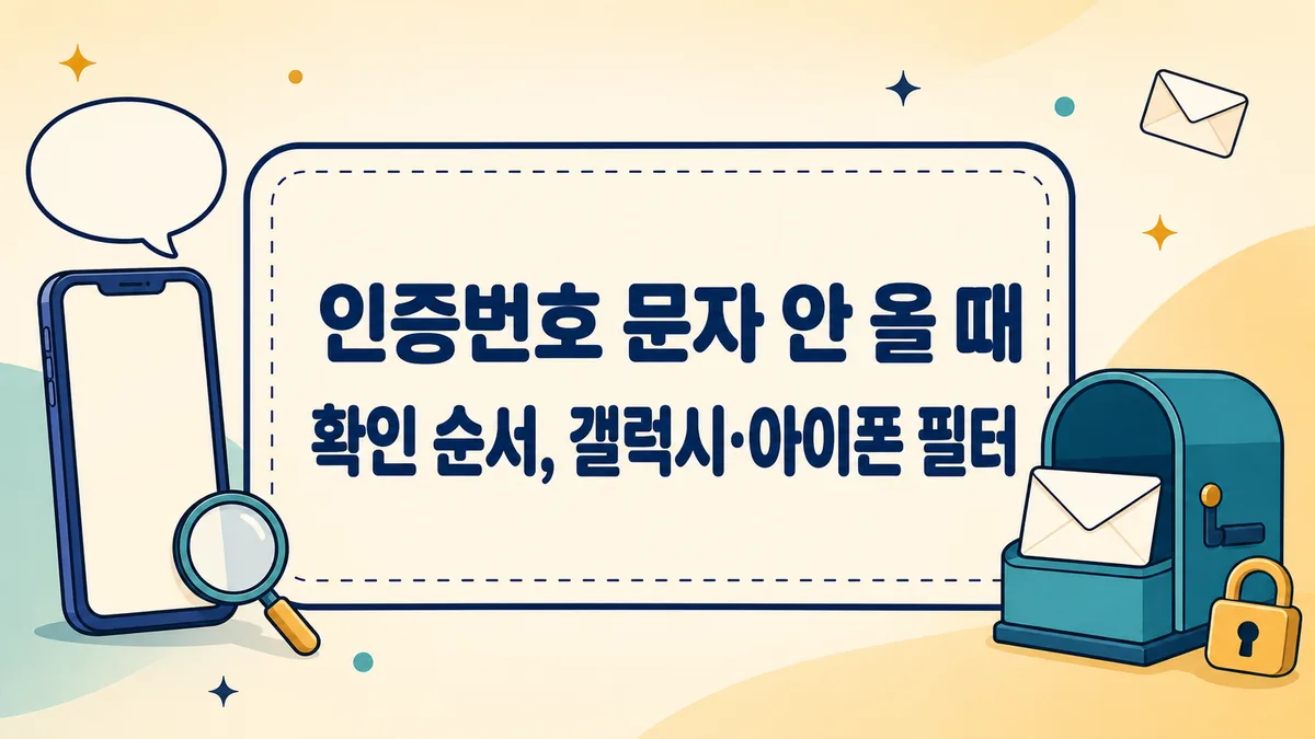 인증번호 문자 안 올 때 확인 순서, 갤럭시·아이폰 필터부터 기기변경까지