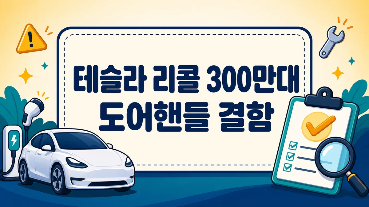 테슬라 리콜 300만대, 도어핸들 결함 내용과 내 차 대상 확인 방법