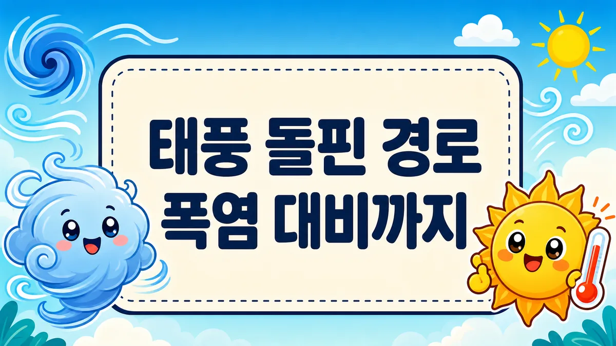 태풍 돌핀 경로와 8월 폭염 전망 2026, 한반도 영향과 폭염·태풍 대비 행동요령까지