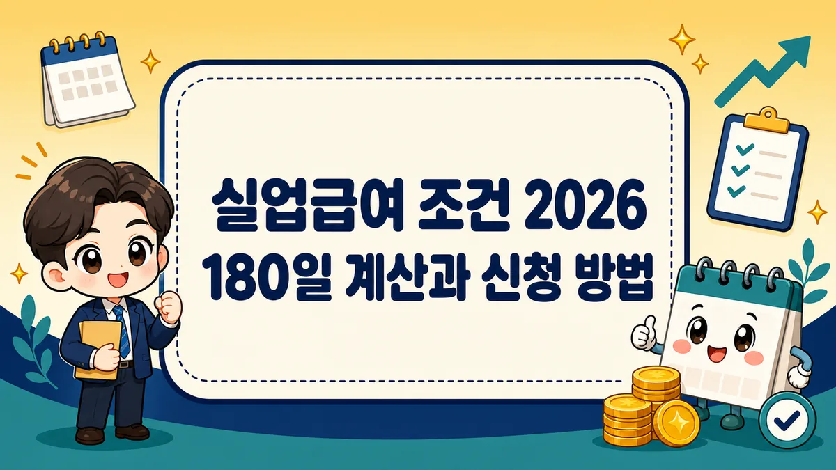 실업급여 조건 2026, 180일 계산과 신청 방법 총정리