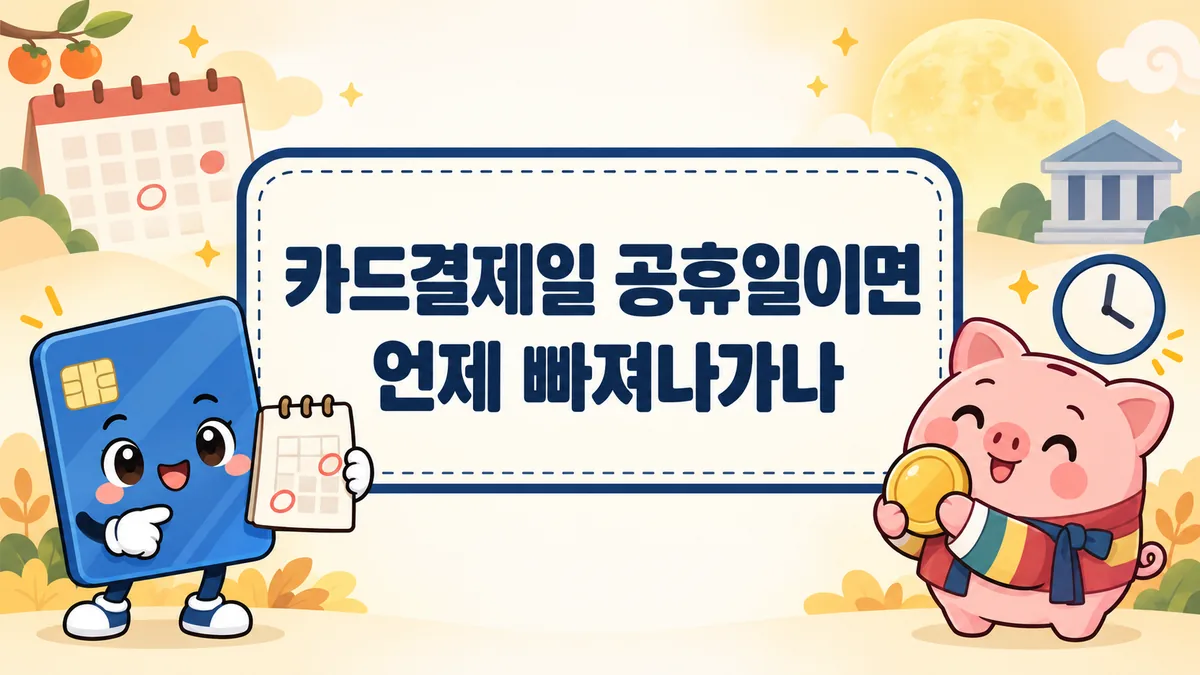 카드결제일 공휴일이면 언제 빠져나가나, 추석 연휴 결제일은 9월 28일(월) 출금