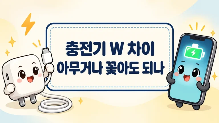 충전기 W 차이, 아무거나 꽂아도 되나 — 갤럭시·아이폰 기준 정리