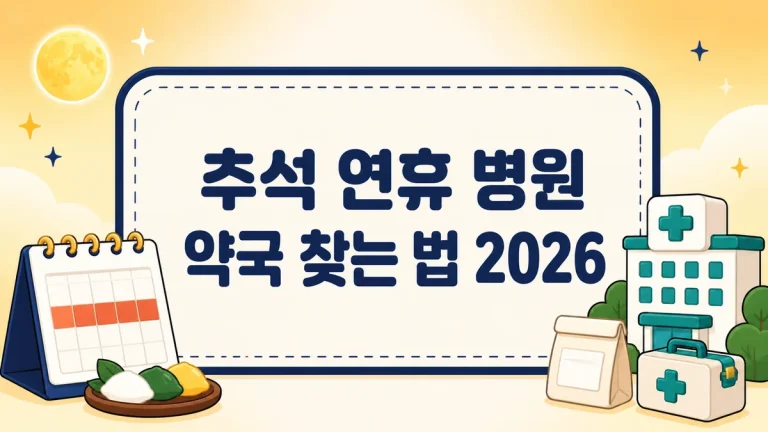 추석 연휴 병원 약국 찾는 법 2026, 응급실 갈 기준과 진료비 30% 가산까지