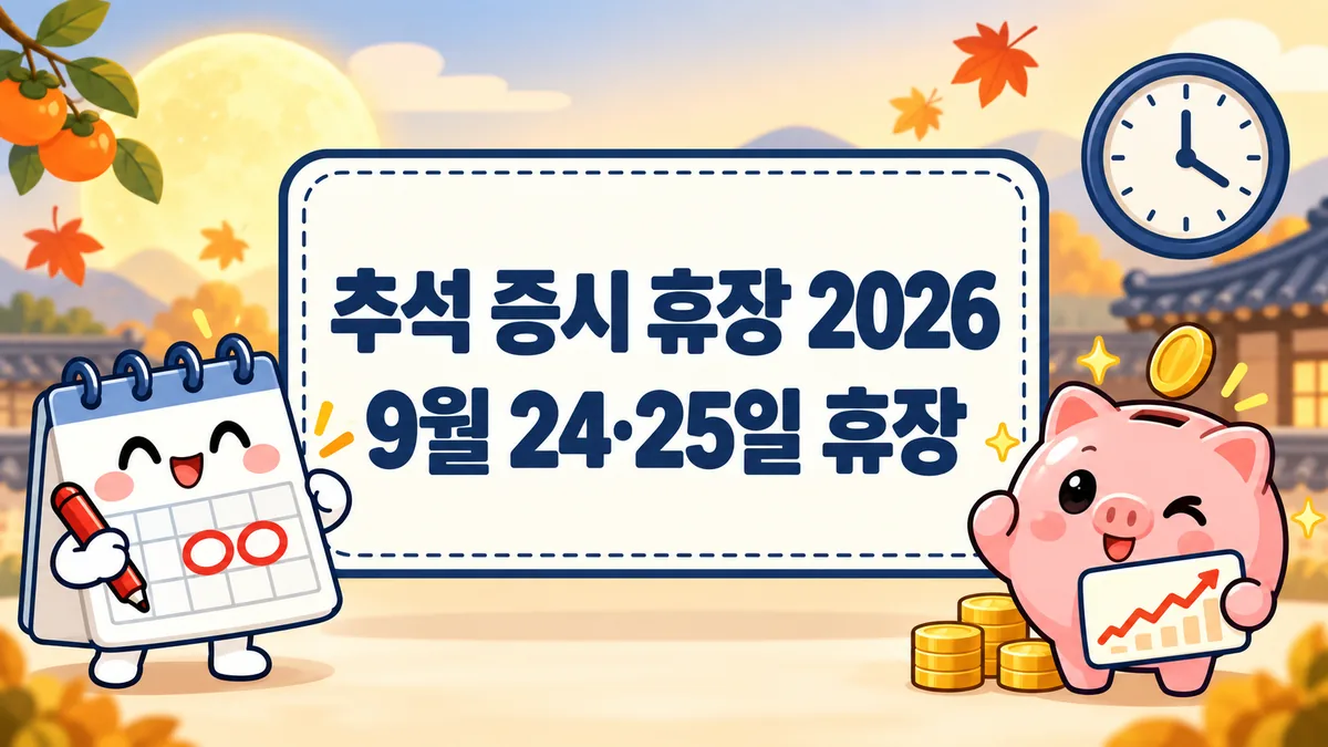 추석 증시 휴장 2026, 9월 24·25일 휴장과 매도대금이 29일에 들어오는 이유
