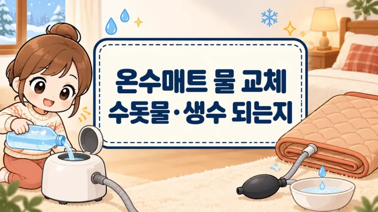 온수매트 물 교체, 수돗물·생수 되는지와 주기부터 물빼기 순서까지