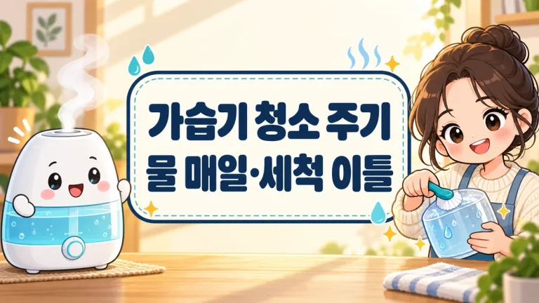 가습기 청소 주기, 물 매일·세척 이틀 기준과 물때 안 지워질 때까지