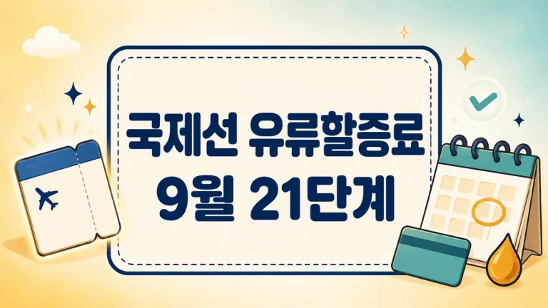 국제선 유류할증료 9월 21단계, 이미 발권한 표가 안 오르는 이유와 노선별 금액까지