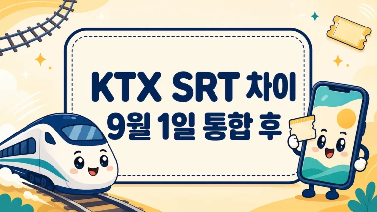 KTX SRT 차이, 9월 1일 통합 후 운임 10% 인하와 SRT 앱·정기권 처리까지