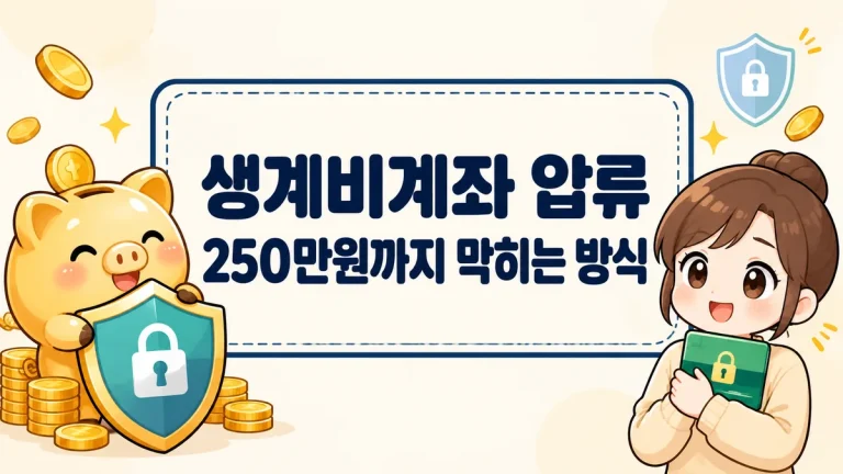 생계비계좌 압류, 250만원까지 막히는 방식 — 일반 통장 합산 계산과 세금 체납·이미 압류된 통장까지