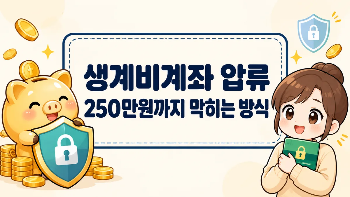 생계비계좌 압류, 250만원까지 막히는 방식 — 일반 통장 합산 계산과 세금 체납·이미 압류된 통장까지