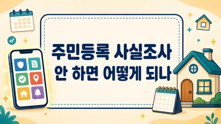 주민등록 사실조사 안 하면 어떻게 되나, 9월 8일 방문조사와 과태료 부과 기준까지