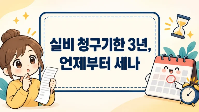 실비 청구기한 3년, 언제부터 세나 — 통원·입원·진단별 기준일과 날짜 계산