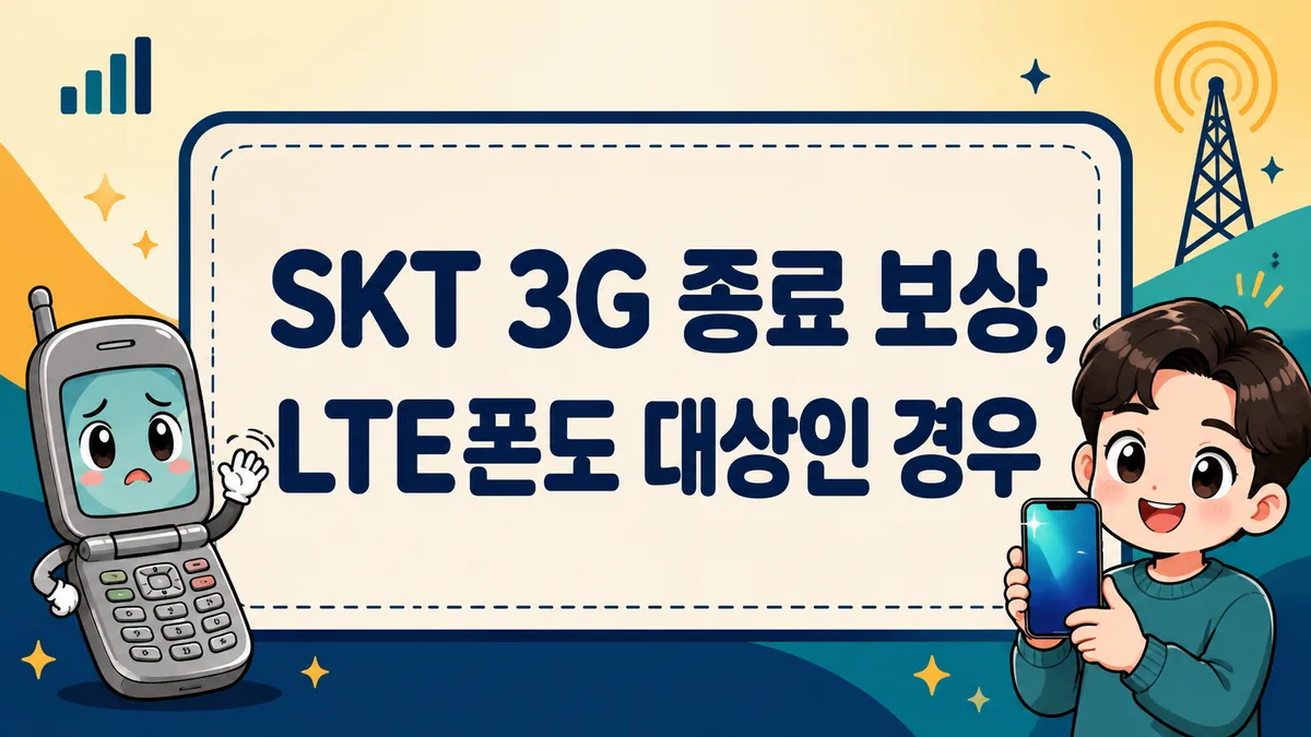 SKT 3G 종료 보상, LTE폰도 대상인 경우와 지원 3종 최대 70만원 비교까지