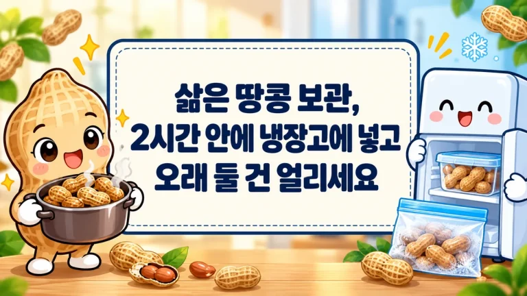 삶은 땅콩 보관, 2시간 안에 냉장고에 넣고 오래 둘 건 얼리세요 — 생땅콩은 산 날 삶는 게 나은 이유까지