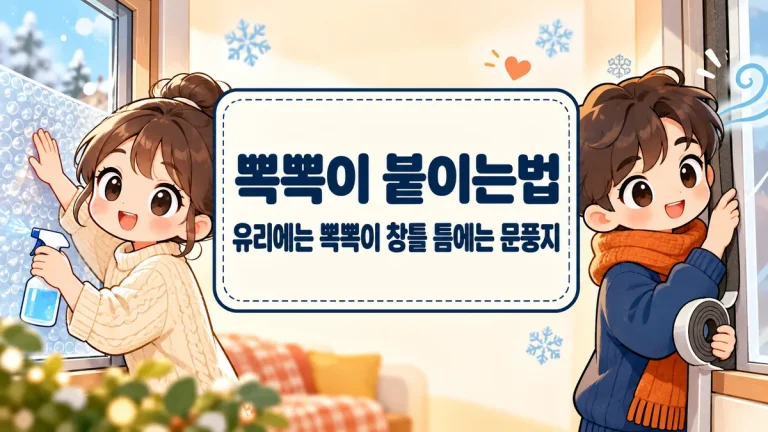 뽁뽁이 붙이는법, 유리에는 뽁뽁이 창틀 틈에는 문풍지