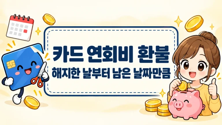 카드 연회비 환불, 해지한 날부터 남은 날짜만큼 — 기본연회비는 탈회해야 돌아오는 경우까지