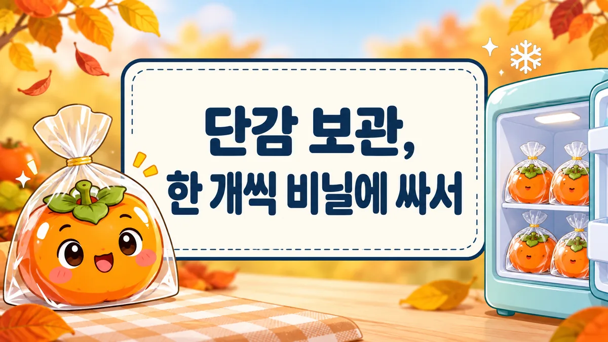 단감 보관, 한 개씩 비닐에 싸서 냉장고에 넣으세요 — 꺼낸 뒤에도 비닐째 두는 이유까지