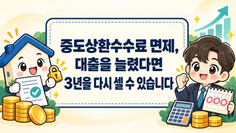 중도상환수수료 면제, 대출을 늘렸다면 3년을 다시 셀 수 있습니다 — 수수료율은 대출받은 시기마다 다릅니다