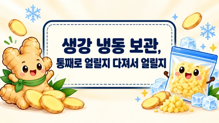 생강 냉동 보관, 통째로 얼릴지 다져서 얼릴지 — 냉장고에서 금방 무르는 이유까지