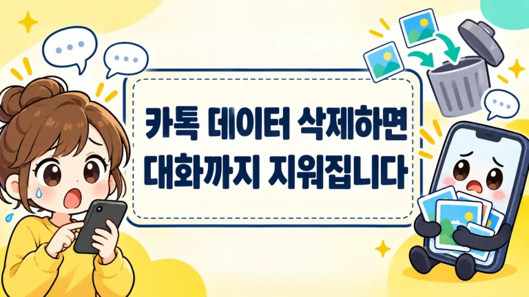 카톡 데이터 삭제하면 대화까지 지워집니다, 캐시 삭제와 다른 점