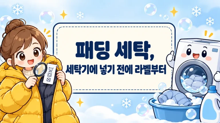 패딩 세탁, 세탁기에 넣기 전에 라벨부터 보세요 — 드라이클리닝보다 물세탁이 나은 이유까지