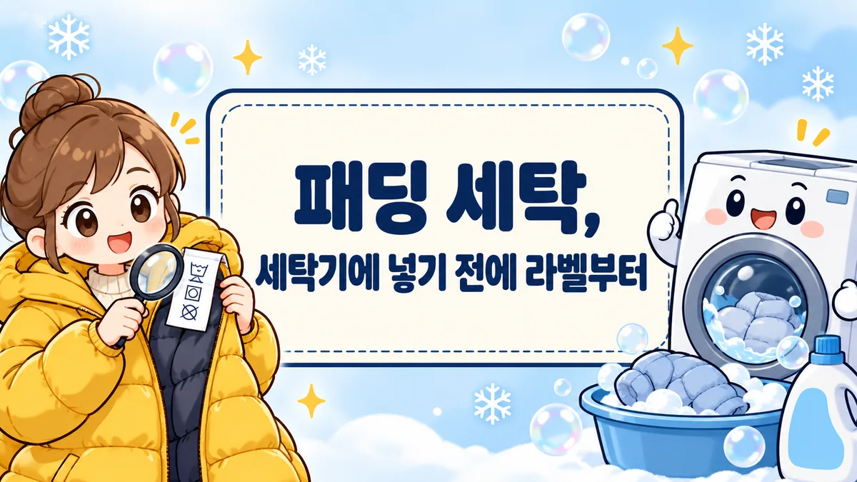 패딩 세탁, 세탁기에 넣기 전에 라벨부터 보세요 — 드라이클리닝보다 물세탁이 나은 이유까지