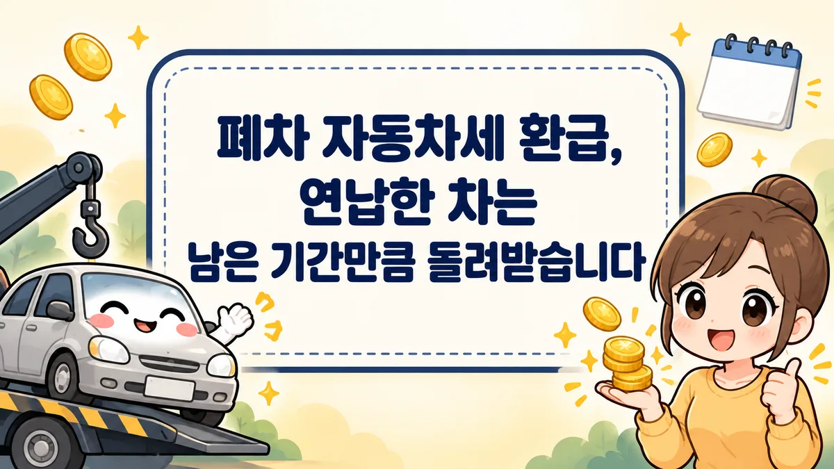폐차 자동차세 환급, 연납한 차는 남은 기간만큼 돌려받습니다 — 6월에 1기분만 냈다면 고지서가 한 장 더 옵니다 폐차 자동차세 환급, 연납한 차는 남은 기간만큼 돌려받습니다 — 6월에 1기분만 냈다면 고지서가 한 장 더 옵니다