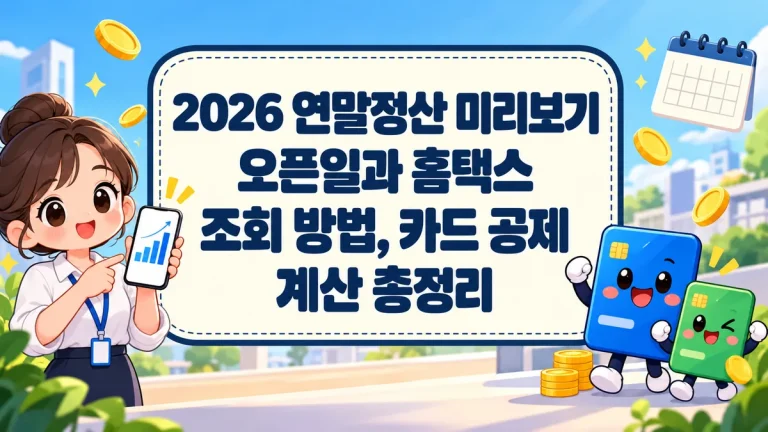 2026 연말정산 미리보기 오픈일과 홈택스 조회 방법, 카드 공제 계산 총정리
